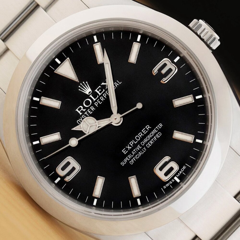 Rolex Explorer 39mm Black Steel Dial Watch